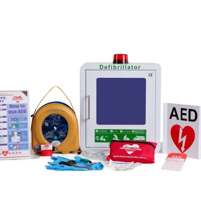HeartSine 350P - Semi-Automatic AED - Indoor Wall Cabinet Defibrillator Bundle
